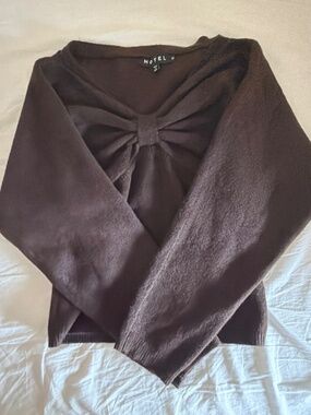 Motel Rocks Brown Bow Sweater